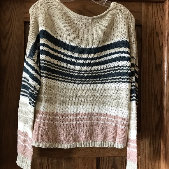 Fall Button up Sweater NWOT (teal/tan/pink) - Picture 2 of 4